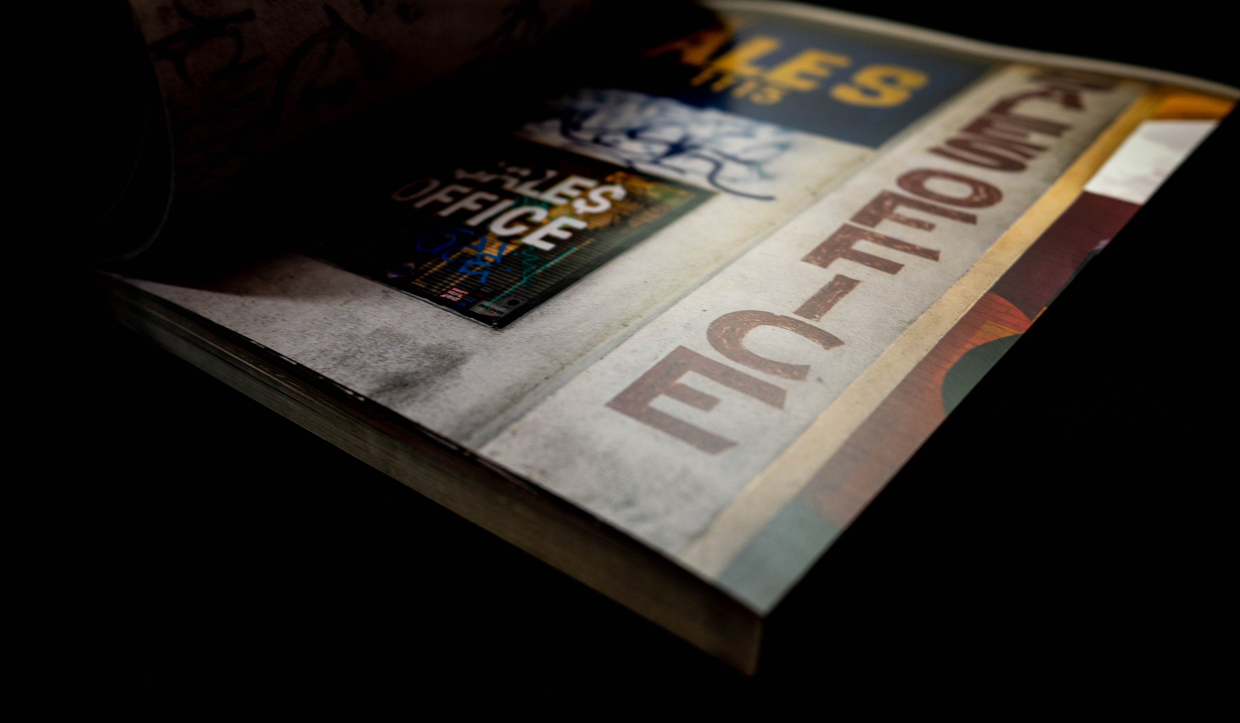 Photo book page of auto repair sign